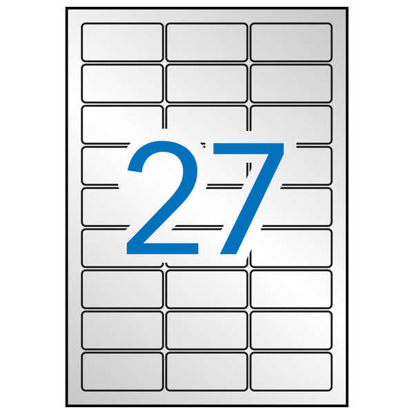 Apli Etiquetas Metalizadas Plata 63.5 x 29.6mm 20 Hojas - Prinkweb