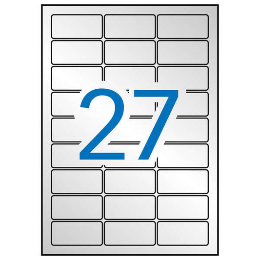 Apli Etiquetas Metalizadas Plata 63.5 x 29.6mm 20 Hojas - Prinkweb