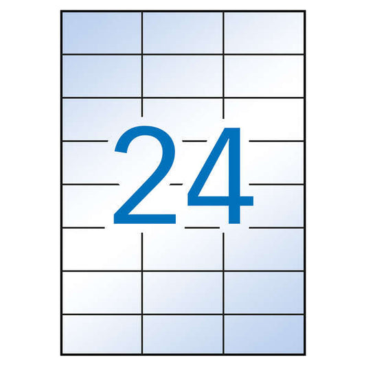 Apli Pack de 240 Etiquetas 70x37mm - 10 Hojas por 24 Etiquetas - Adhesivo Permanente - Cantos Rectos - Transparentes - Prinkweb