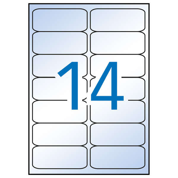 Apli Pack de 140 Etiquetas Transparentes 99.1x38.1mm - Adhesivo Permanente - 10 Hojas con 14 Etiquetas - Cantos Romos - Prinkweb