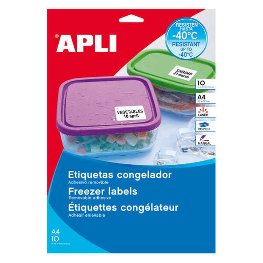 Apli Etiquetas Blancas Especial Congelador 210 x 148mm 10 Hojas - Prinkweb