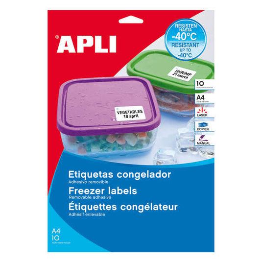 Apli Etiquetas Blancas Especial Congelador 38.1 x 21.2mm 10 Hojas - Prinkweb