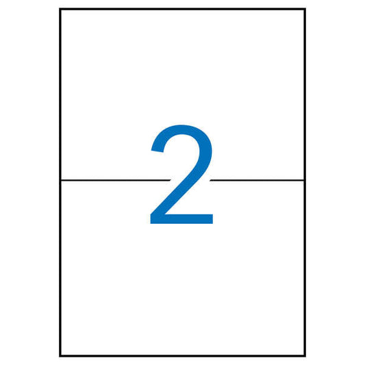 Apli Pack de 30 Etiquetas Rectangulares 105x148mm - 15 Hojas por 2 Etiquetas - Adhesivo Permanente - Cantos Rectos - Color Blanco - Prinkweb
