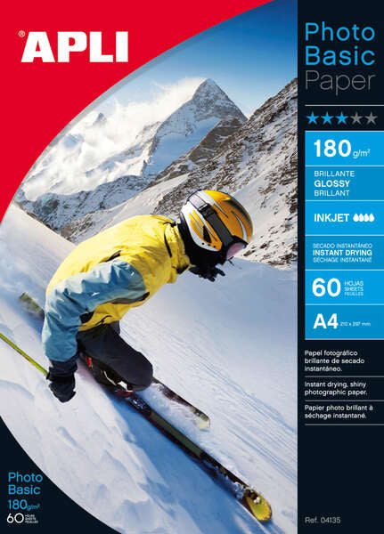 Apli Papel Fotografico Photobasic A4 180g 60 Hojas - Prinkweb