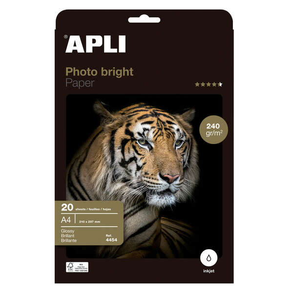 Apli Papel Fotografico Photobright A4 240g 20 Hojas - Prinkweb