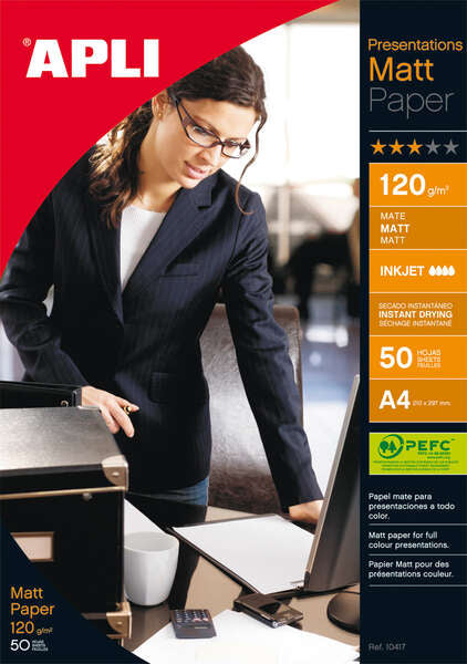 Apli Papel Fotografico Matt A4 120g 50 Hojas - Prinkweb