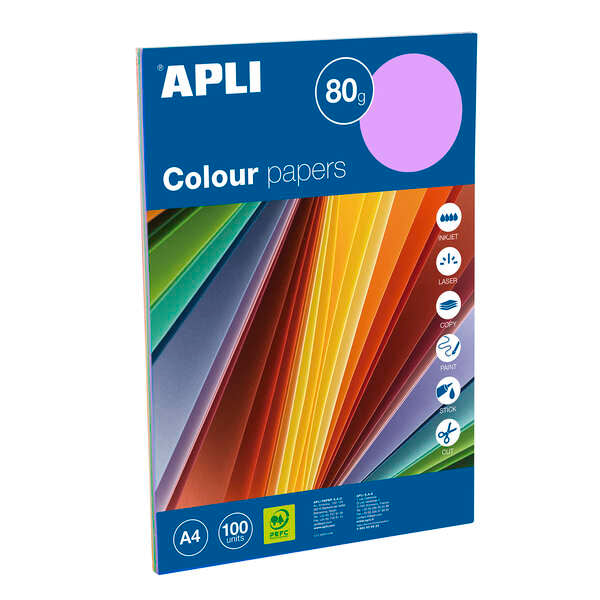Apli Papel Color Surtido Intenso A4 100 Hojas - Prinkweb