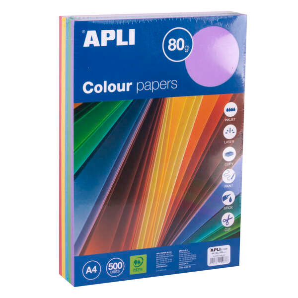 Apli Papel Color Surtido Intenso A4 500 Hojas - Prinkweb