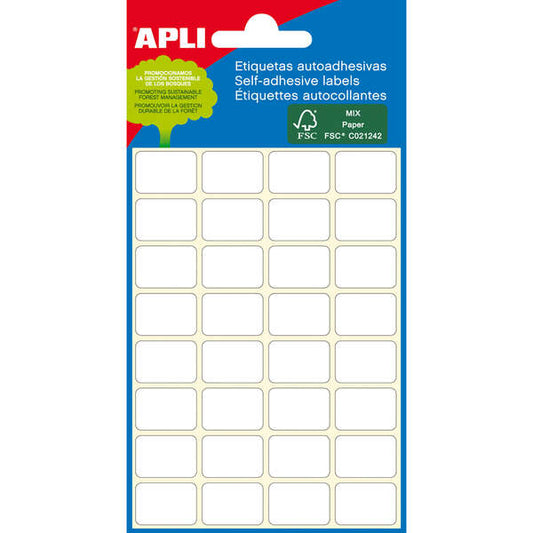 Étiquettes blanches Apli pour mini-sacs Ø 19,0 mm, 6 feuilles 