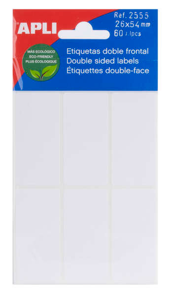 Etiquetas brancas de dupla face Apli, 26,0 x 54,0 mm 