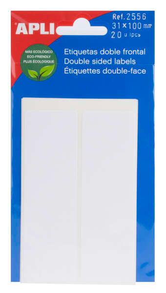 Etiquetas brancas de dupla face Apli, 31,0 x 100,0 mm 