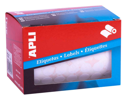 Etiquetas brancas permanentes Apli em rolo Ø 13,0 mm 
