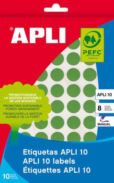 Apli Etiquetas Minibolsa Colores Surtidos Ø 19.0mm 5 Hojas - Prinkweb