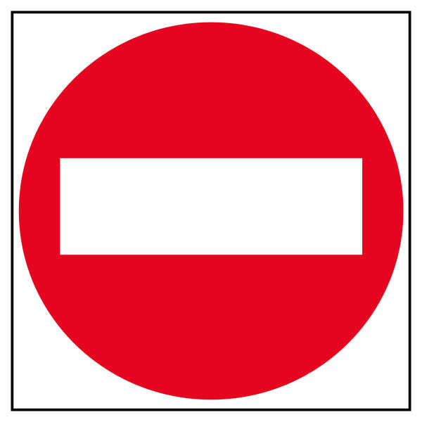 Aplique a sinalização de "Entrada Proibida" (1 unidade). 