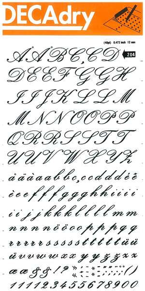 Apli Letras y Numeros Transferibles Super 12mm - 179 Caracteres - Negros Intensos - Prinkweb