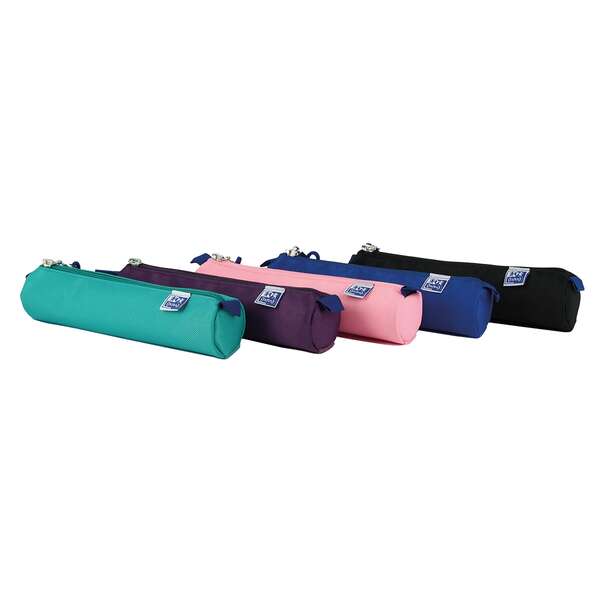 Oxford Kangoo Teens Estuche Redondo Pequeño - Goma Elastica para unirlo al Cuaderno - Colores Surtidos - Cantidad: 5 - Prinkweb