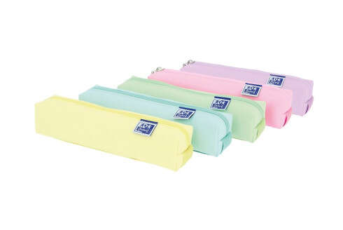 Oxford Kangoo Live & Go Estuche Cuadrado Pequeño - Material Esponjoso - Goma Elastica para unirlo al Cuaderno - Colores Surtidos Pastel - Cantidad: 5 - Prinkweb