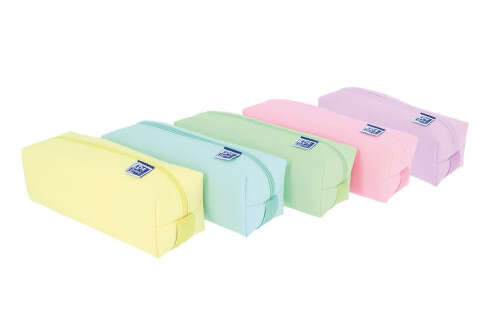 Oxford Kangoo Live & Go Estuche Cuadrado Grande - Material Esponjoso - Goma Elastica para unirlo al Cuaderno - Colores Surtidos Pastel - Cantidad: 5 - Prinkweb