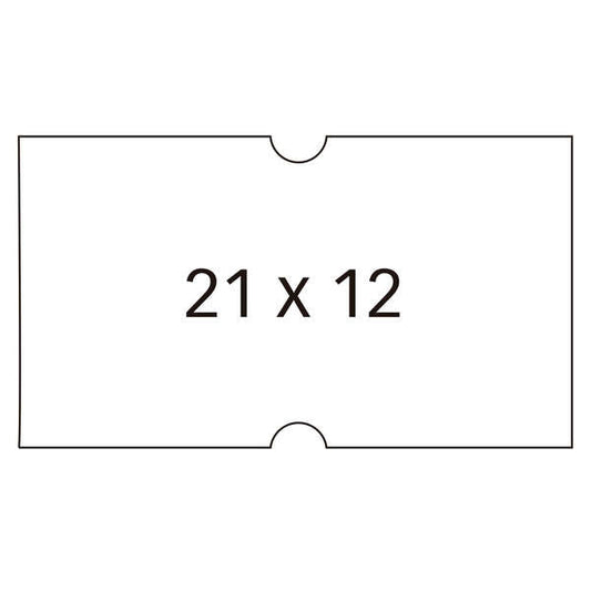 Apli Etiquetas Blancas para Maquinas Etiquetadoras de Precios de 1 Linea - Tamaño 21x12mm - Pack de 6 Rollos con 1000 Etiquetas Cada Uno - Adhesivo Permanente con Cantos Rectos - Compatibles con Etiquetadoras Apli Modelo 101418 y 101948 - Prinkweb