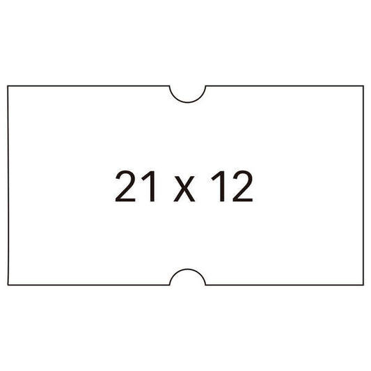 Apli Pack de 6000 Etiquetas Blancas para Maquinas Etiquetadoras de Precios de 1 Linea - Tamaño 21 x 12mm - 6 Rollos con 1000 Etiquetas Cada Uno - Adhesivo Removible y Cantos Rectos - Alta Calidad y Compatibles con Modelos 101418 y 101948 - Prinkweb