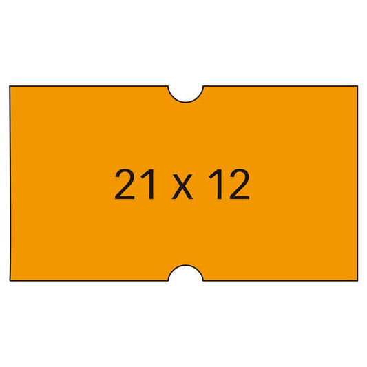 Apli Etiquetas Naranjas para Maquinas de Precios de 1 Linea - Tamaño 21x12mm - Pack de 6 Rollos - Adhesivo Permanente - Compatibles con Modelos 101418 y 101948 - Prinkweb