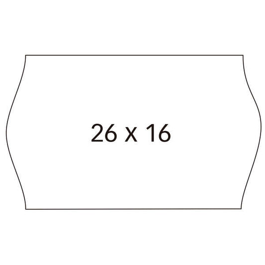 Apli Etiquetas Blancas para Maquinas Etiquetadoras de Precios de 2 Lineas - Tamaño 26 x 16mm - Adhesivo Permanente con Cantos Sinusoidales - Alta Calidad y Compatibles con Modelos 101419 y 102365 - Prinkweb