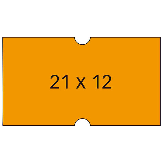 Apli Etiquetas Naranjas 21x12mm para Maquinas de Precios de 1 Linea - Pack de 6 Rollos con 1000 Etiquetas/Rollo - Adhesivo Removible y Cantos Rectos - Alta Calidad para Marcaje Claro y Preciso - Compatibles con Etiquetadoras Apli Modelo 101418 y 101948 - Prinkweb