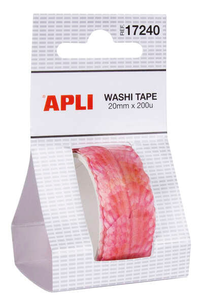Apli Washi Tape Petalos Precortados - Tamaño 20mmx2m - 200 Petalos Rosados - Adhesivo de Alta Calidad - Ideal para Manualidades y Decoracion de Objetos - Color Rosado - Prinkweb