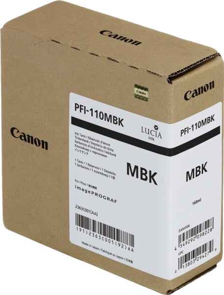 Canon PFI110 Negro Mate Cartucho de Tinta Original - 2363C001 - Prinkweb