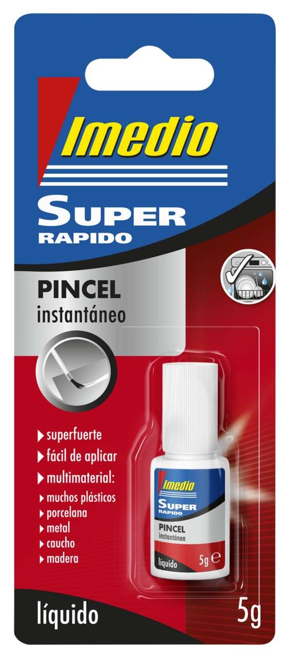 Imedio Super Fast Instant Glue Pot avec pinceau 5 g - Transparent - Multi-matériaux - Quantité : 6