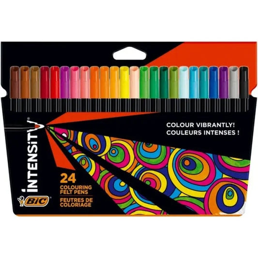 Bic Intensity Rotuladores - Punta 0.9mm - Tinta con Base de Agua Lavable - Colores Surtid