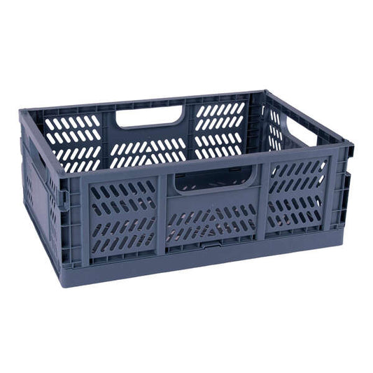 Boîte de rangement pliable et empilable en plastique Apli Up North - Dimensions : 430 x 290 x 160 mm - Idéale pour les outils, les jouets, le linge, etc. - Bleu grisâtre 