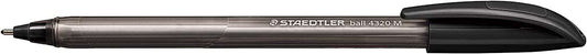 Caneta Esferográfica Staedtler Ball 4320 M 1mm - Escrita Suave - Corpo Triangular - Preta