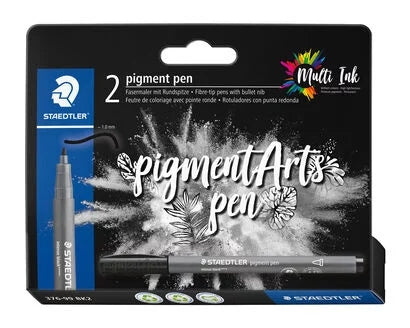 Staedtler 376 Embalagem de 2 Marcadores de Ponta de Fibra Redonda - Espessura da Linha aprox. 1,0 mm - Cores V