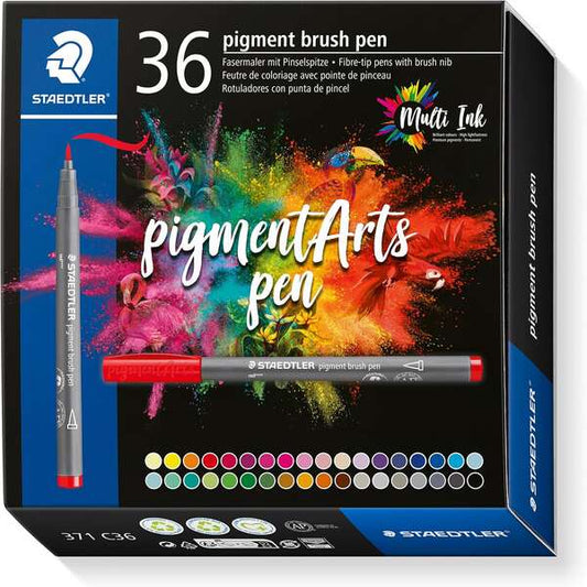 Staedtler 371 Rotuladores Punta de Pincel Suave - Colores Vivos y Brillantes - No Amarill