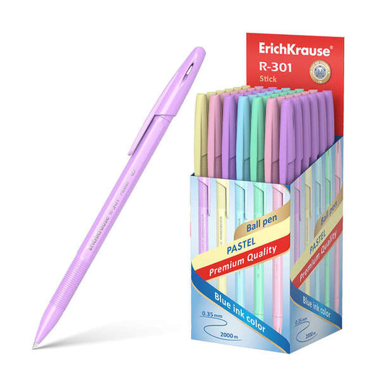 Stylo bille pastel Erichkrause R-301, largeur de trait 0,7 mm - 0,35 mm, corps hexagonal opaque