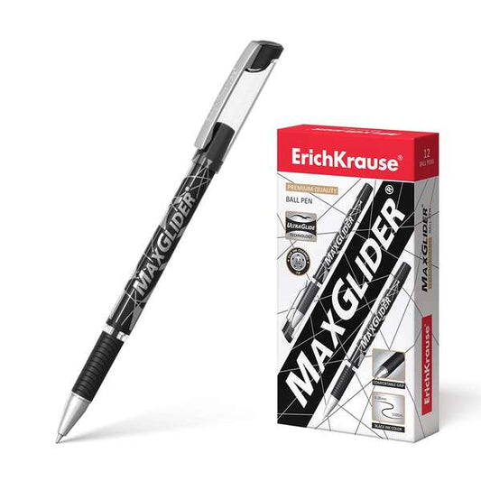 Stylo Erichkrause Maxglider - Technologie Ultra Glide - Pointe hybride - Encre noire