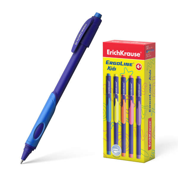 Caneta Esferográfica Infantil Erichkrause Ergoline - Tecnologia Ultra Glide - Tinta Azul