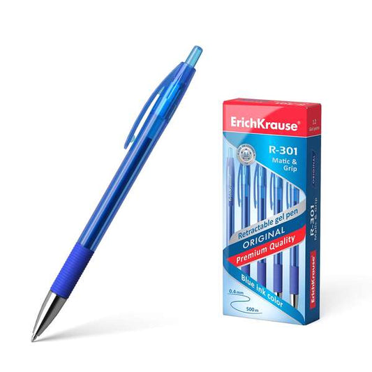 Stylo gel automatique Erichkrause R-301 Original Gel Matic&amp;Grip - Pointe 0,5 mm - Encre gel
