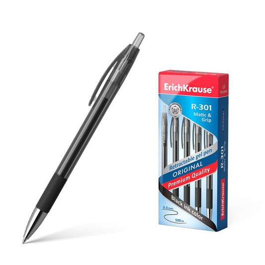 Stylo gel automatique Erichkrause R-301 Original Gel Matic&amp;Grip - Encre gel à séchage rapide
