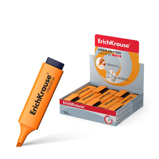 Marcador de texto fluorescente Erichkrause Visioline V-20 - Ponta biselada - Laranja
