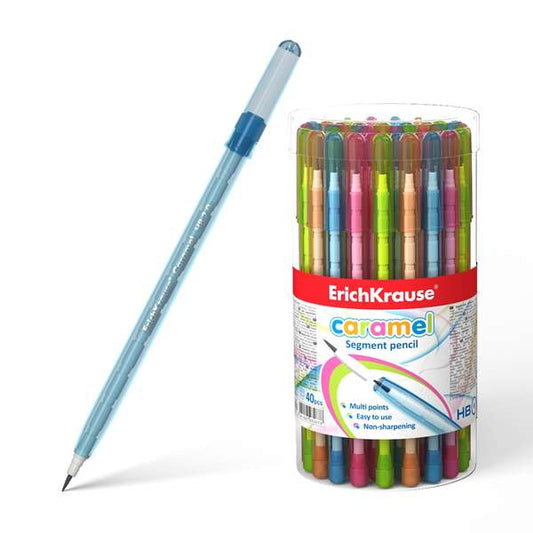 Crayon segmenté caramel Erichkrause 15 mm - Ne nécessite pas de taille - Corps rond aux couleurs néon