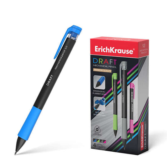 Lapiseira Erichkrause Draft 20 mm - Ergonómica e Triangular - Ponta Retrátil - Go Grip