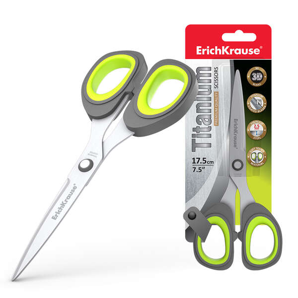 Erichkrause Titanium Tijeras con Cuchillas Revestidas de Titanio 17.5cm - Alta Eficiencia de Corte - Resistente a la Corrosion