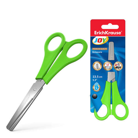 Erichkrause Joy Left-Handed Scissors 13.5cm - Stainless Steel Blades - Rounded Ends - Corrosion Resistant - Durable Plastic Handles - Assorted Random Colors