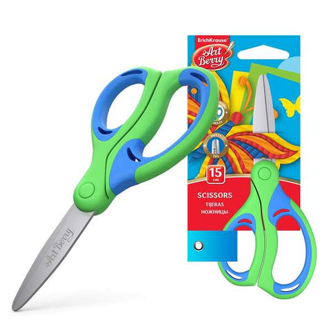 Erichkrause Artberry Combi Scissors - Stainless Steel Blades - Rounded Tips - Corrosion Resistant - Ergonomic Handles - Assorted Colors