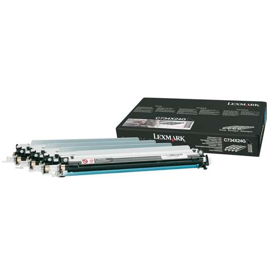Lexmark C734X24G Pack de 4 Unidades de Tambor de Imagen Original Negro, Cian, Amarillo y Magenta - C734X24G - Prinkweb