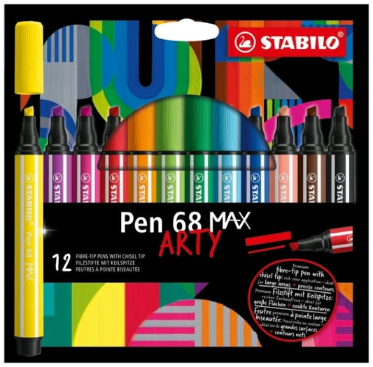 Stabilo Pen 68 MAX Arty Rotuladores - Punta de Fibra Biselada - Trazo entre 1-5mm aprox.