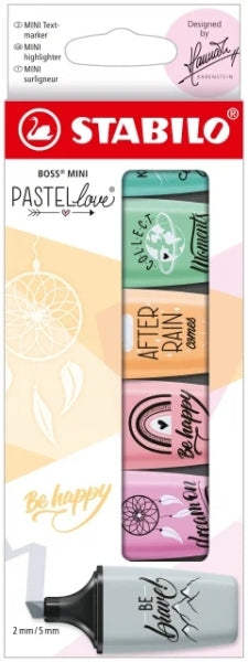 Stabilo Boss Mini Pastellove Marcadores Fluorescentes - Trazo entre 2 y 5mm - Tinta con Ba