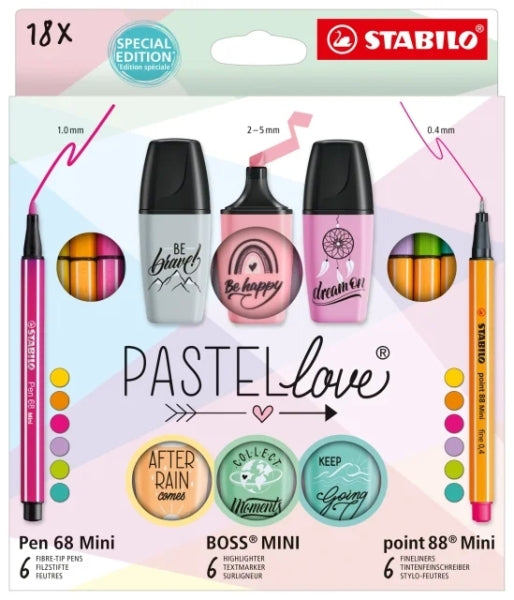 Stabilo Pastellove Marcadores y Rotuladores - 6 Rotuladores Premium Pen 68 Mini, 6 Rotula